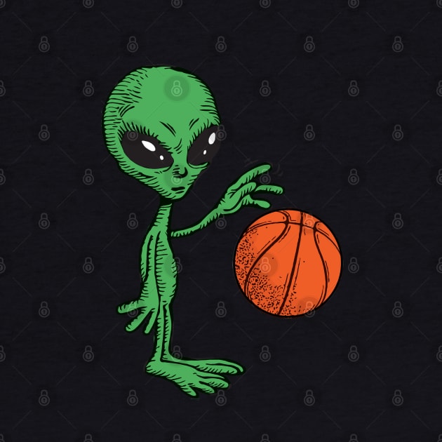 Funny Alien Basketball Planet Outer Space by mstory